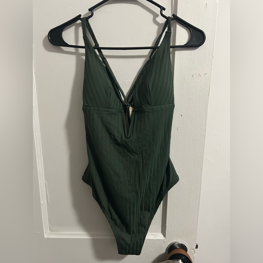 Dark Green Strappy Swimsuit